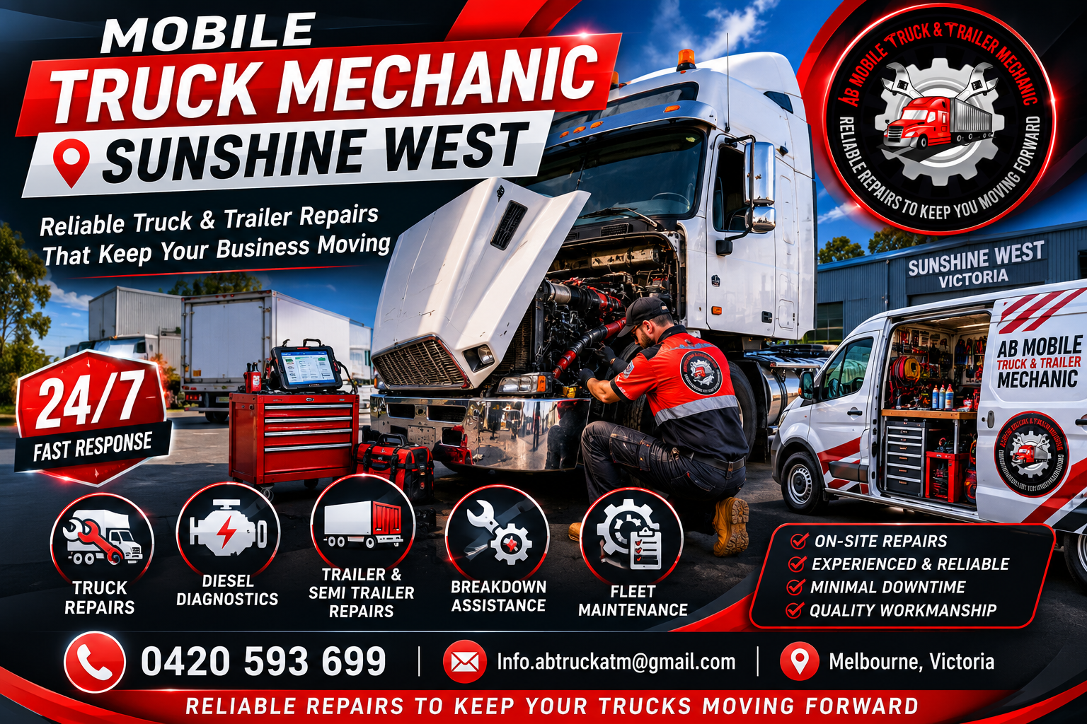 Mobile Truck Mechanic Sunshine West | AB Mobile Truck & Trailer Mechanic