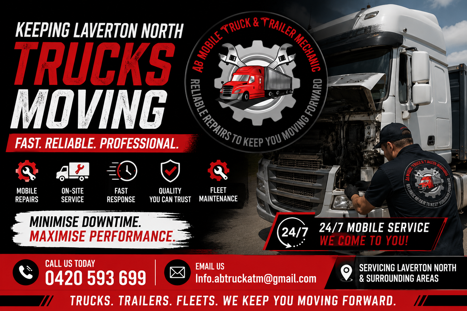 Mobile Truck Mechanic Laverton North – Professional Support for Melbourne’s Transport Industry