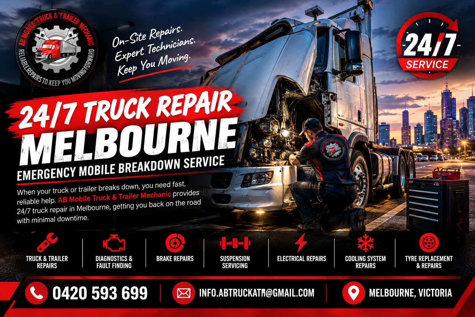 24/7 Truck Repair Melbourne | Emergency Mobile Service